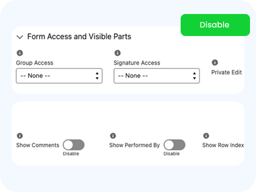 Form Access and Visible Parts